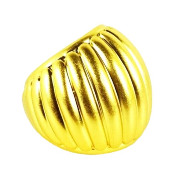 TORY BURCH NWOT Gold Plated Satin Finish Dome Ring Size 5 - Picture 6 of 9